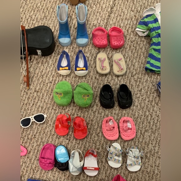 Three American Girl Dolls, Molly, Lanie, and Bitty Baby with accessories. - Picture 9 of 16